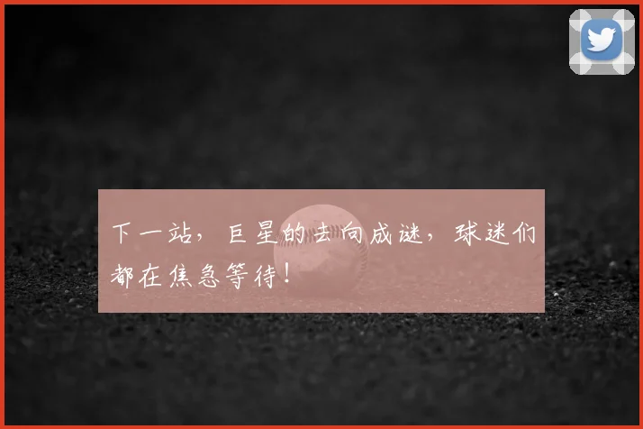 下一站，巨星的去向成谜，球迷们都在焦急等待！